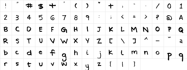 Fh_Sheena Regular  glyph index