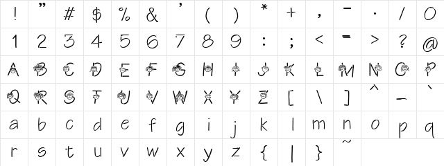 PC Kidz Regular  glyph index