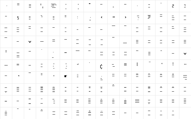 Minimum Medium  glyph index
