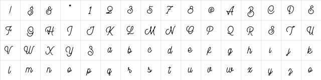 Rampage Monoline Rounded Regular  glyph index