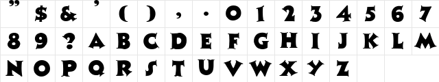Mr. Niceguy 5 Regular  glyph index