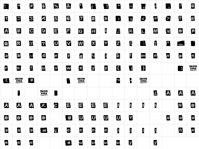 Offset Punk Regular  glyph index