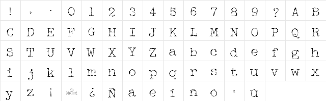 Halbstarke Pica  glyph index