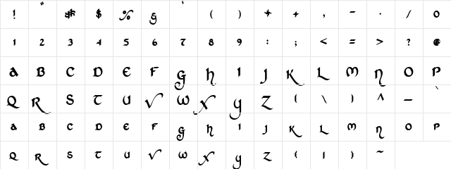 St Charles Regular  glyph index