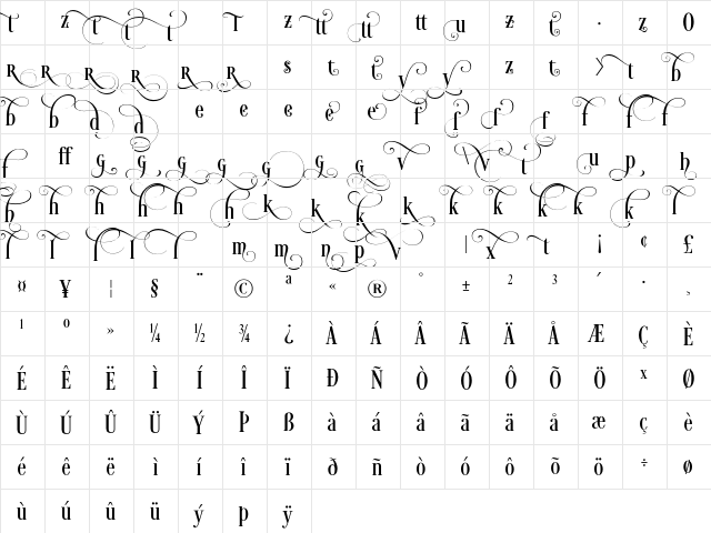 Desire Lowercase 3  glyph index