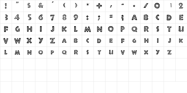 ScrewballSCapsSSK Regular  glyph index