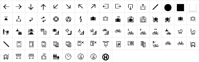 TransitPict-Two Medium  glyph index