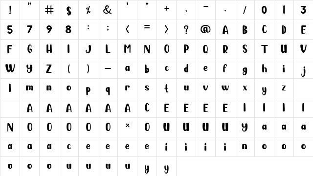 Karambit Show Regular  glyph index
