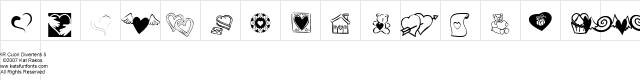 KR Cuori Divertenti 5 Regular  glyph index