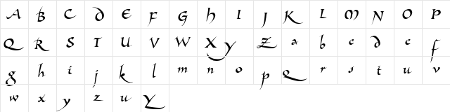 Allembert!" Regular  glyph index