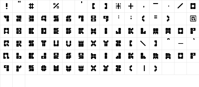 clo&#56690 Regular  glyph index