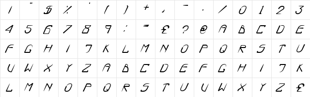 BOO:) Bold Italic  glyph index