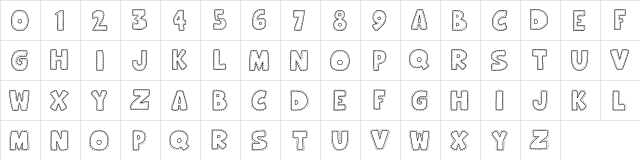 Hooman Stitch Regular  glyph index