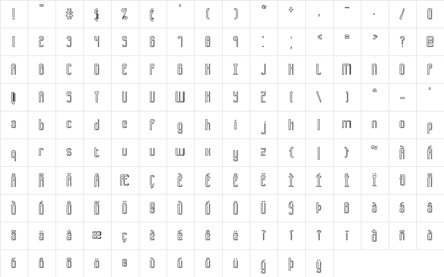 Bend 2 Squares OL1 BRK Normal  glyph index