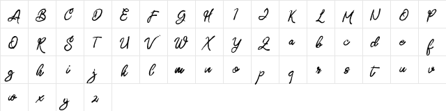ZeBrush FREE Regular  glyph index