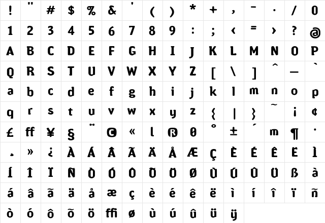 Amoebia Drop  glyph index