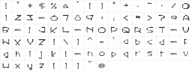 Doggstar-warp Regular  glyph index