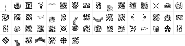 Adobe Caslon Ornaments  glyph index