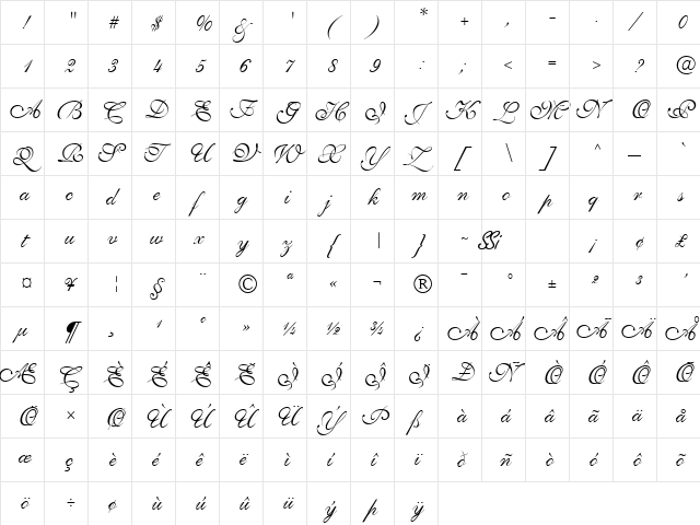 Pen Tweaks Three SSi Regular  glyph index