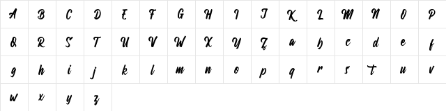 Wandertucker Regular  glyph index