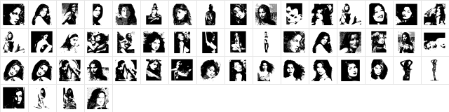 LaetitiaBats Regular  glyph index