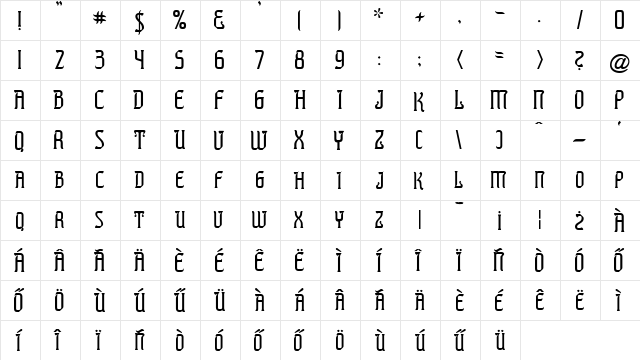 Presidente Tequila Regular  glyph index