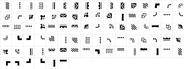 Eezeborder Regular  glyph index