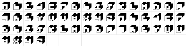 3x3 Regular  glyph index