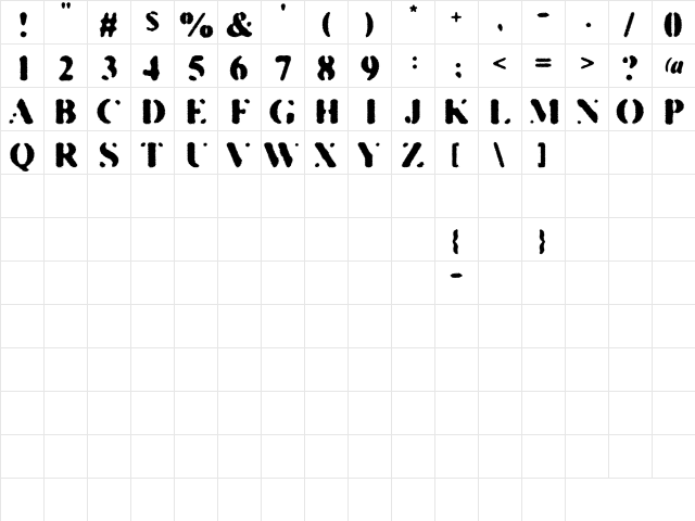 KILL THE HIPPIES KILL THE HIPPIES  glyph index