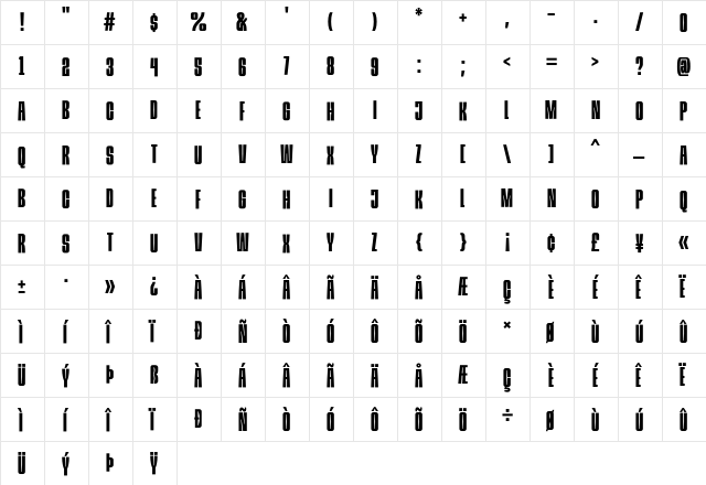 Krisha Regular  glyph index