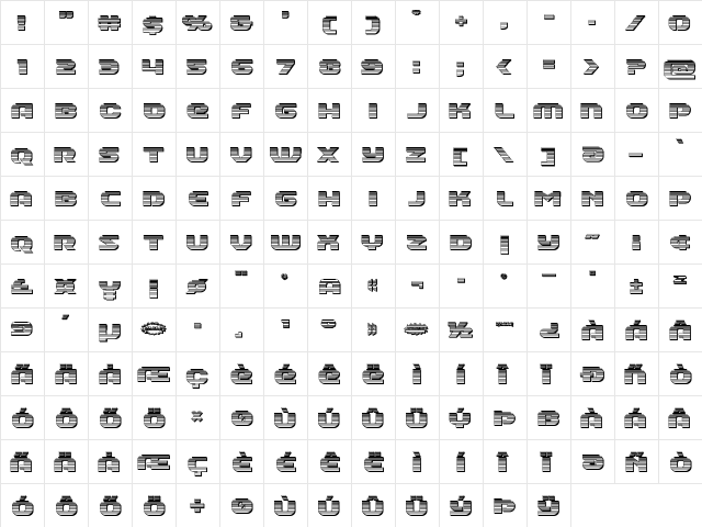 Annapolis Chrome Regular  glyph index