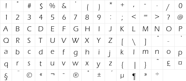 ErasBookC Regular  glyph index