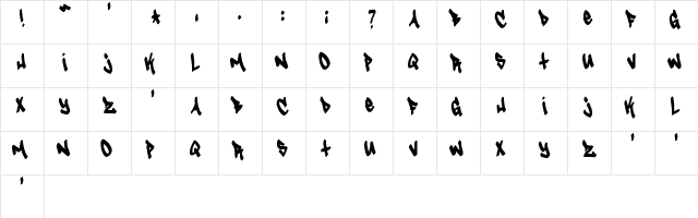 New Regular  glyph index