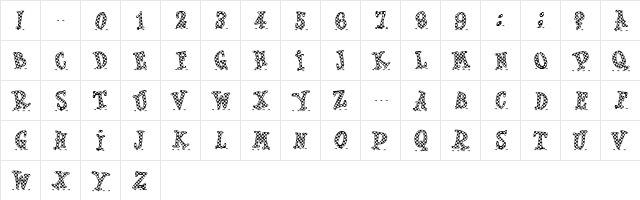 Scrap Picnic Regular  glyph index