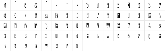CindyType Regular  glyph index