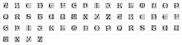 Eileen Caps Black Regular  glyph index