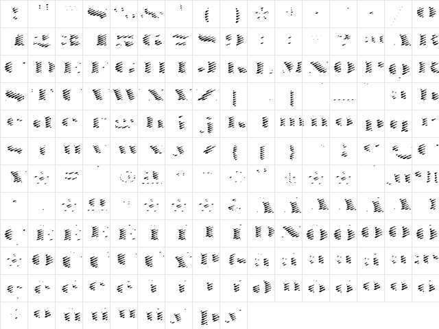 FederalSix Medium  glyph index