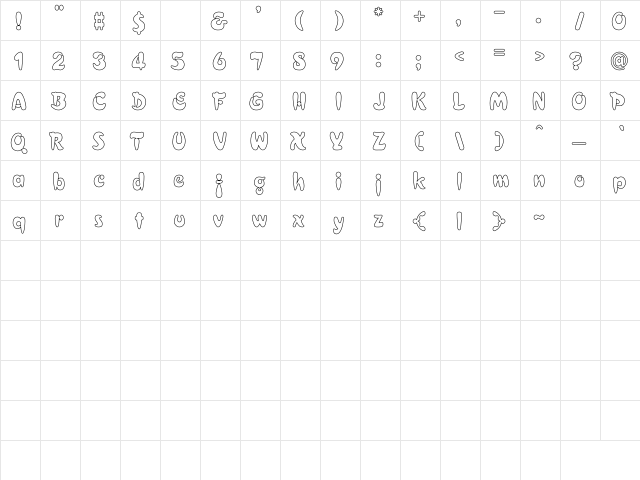 Croissant Ho Regular  glyph index