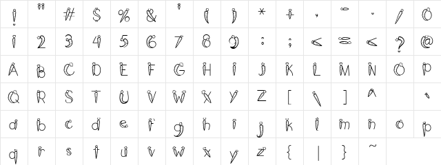 LD Carrot Regular  glyph index