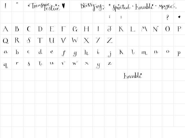 Three Dates, One Night Regular  glyph index