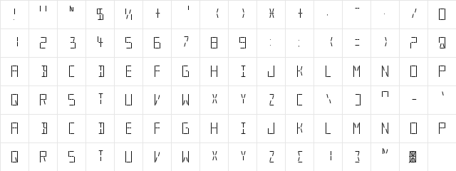 New Regular  glyph index
