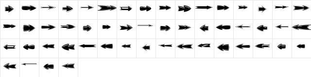 VN Arrows Regular  glyph index