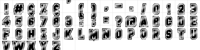 Glitter Campus Regular  glyph index