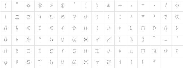 CLAW 2 (BRK) Regular  glyph index