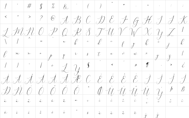Bitthai Script Regular  glyph index