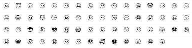 Google Emojis Regular  glyph index