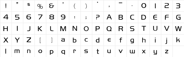 Koshgarian-Ligh Regular  glyph index