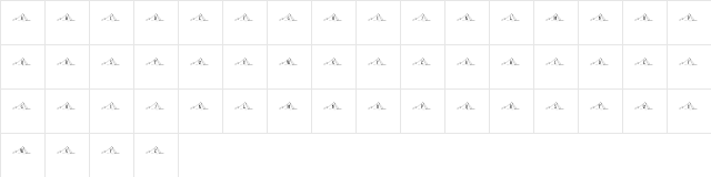 KR Pyramid Regular  glyph index