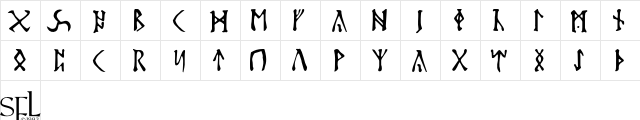 Futhark Regular  glyph index
