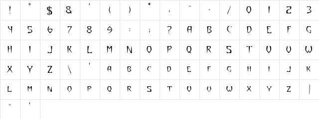 Yazata!" Regular  glyph index